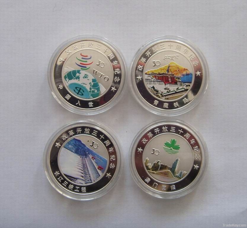 custom souvenir coin , fine gold coin , pure silver coin