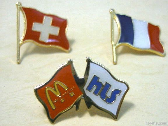 tin badge, button badge , flag  pin badge