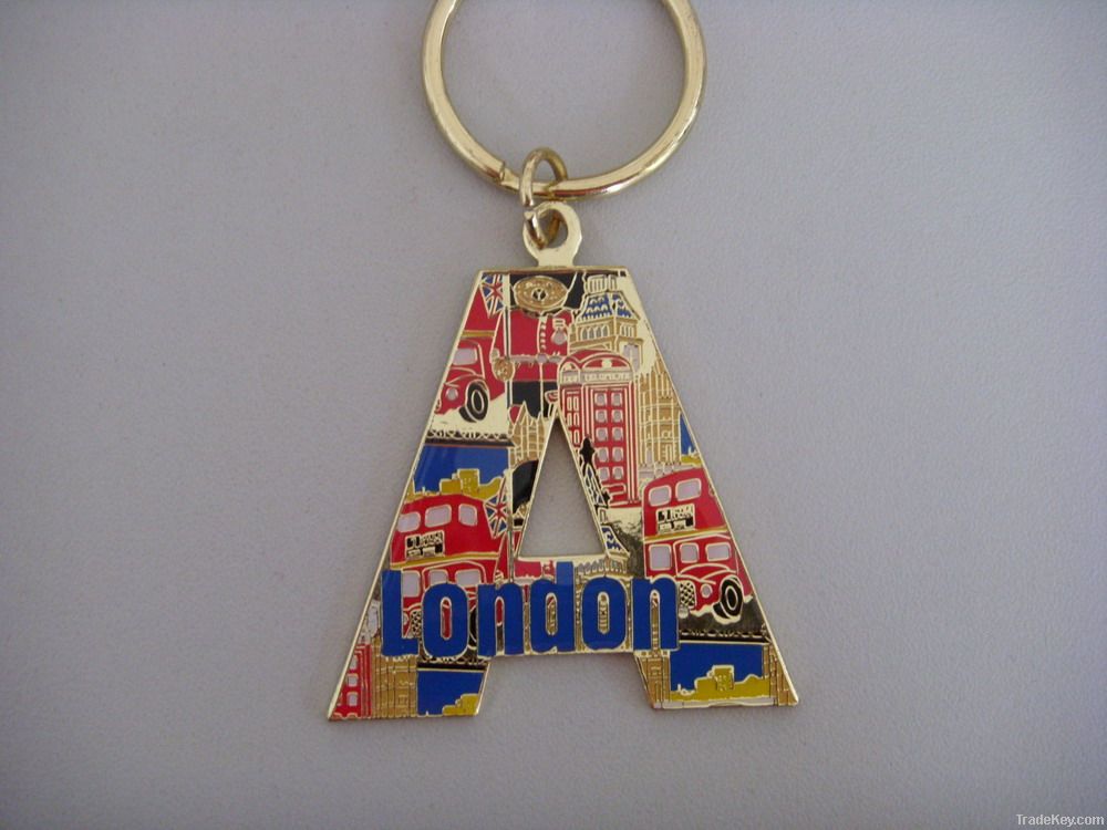 aircraft shape keyhold , letter keyring , metal keichain