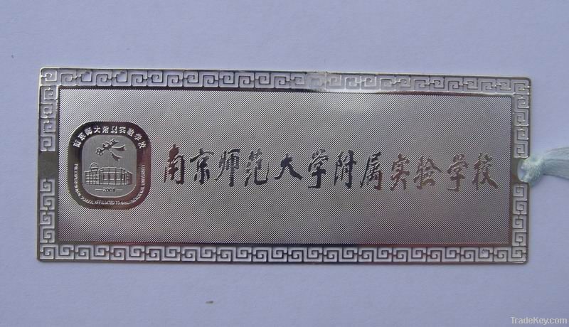 etched bookmark, metal bookmark, meta tag