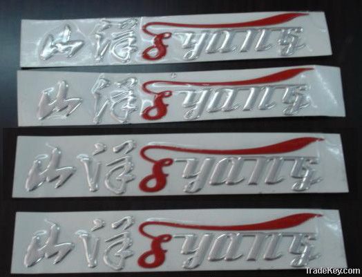 Personalized ABS adhesive car emblem with Chrome plating