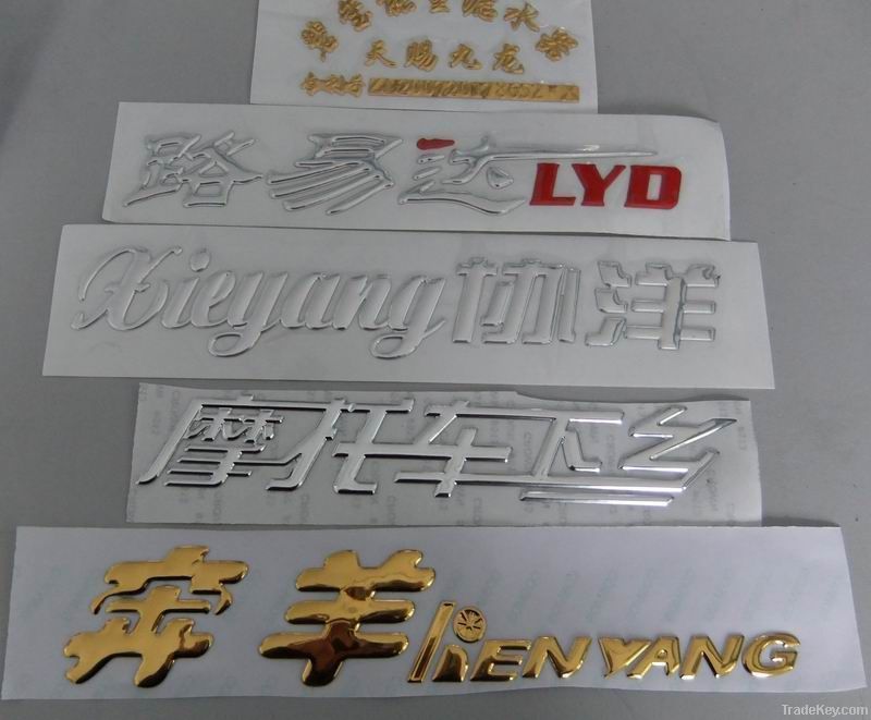 car label, car badge, ABS label , chromed , car emblem