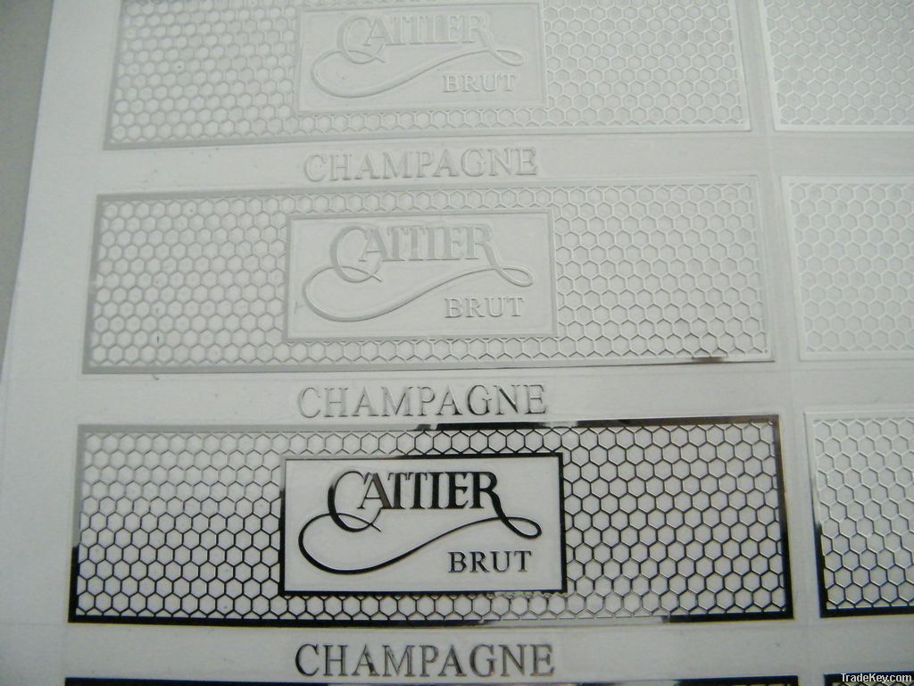 embossed aluminum label, soft metal sticker, adhesive label