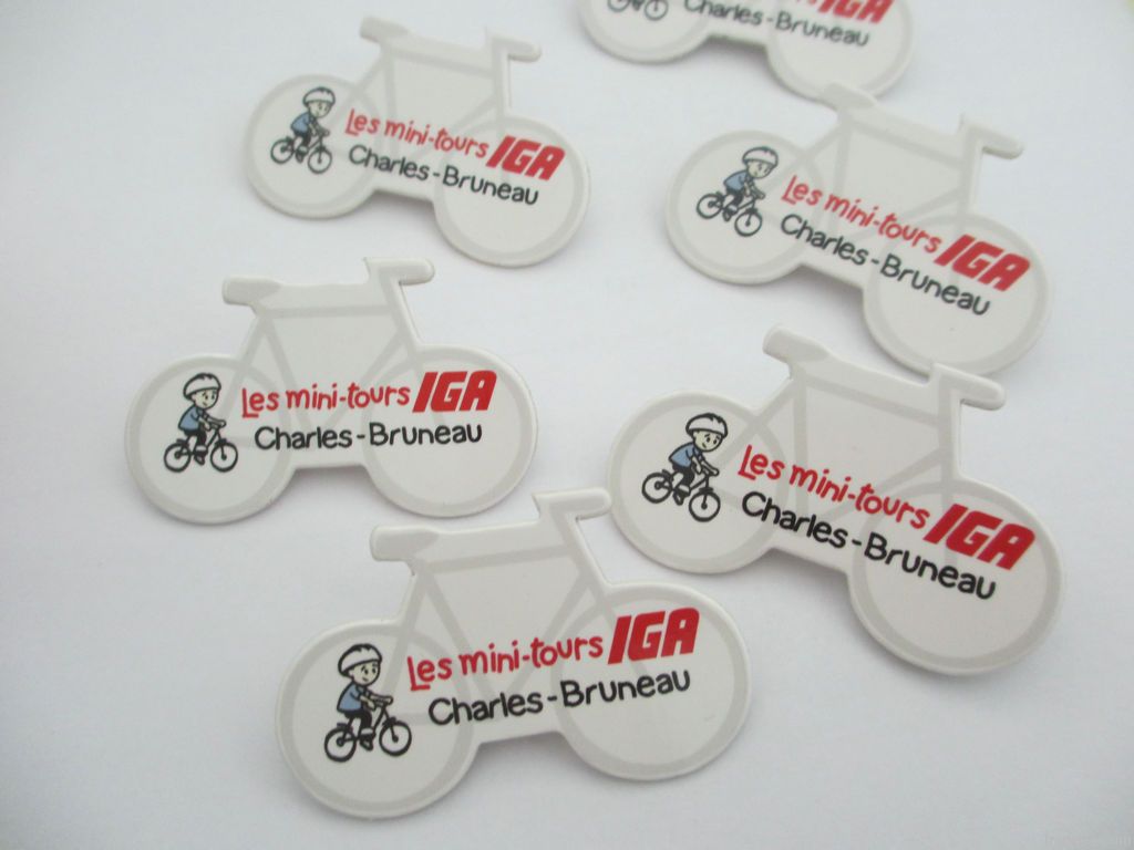 paper pin badge , promotional gift , button badge , bike shaped pin bad