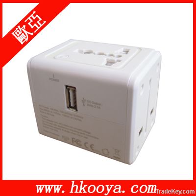 Travel Adapter With 2.1A USB Charger