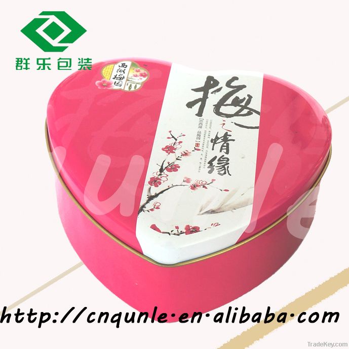 heart shaped candy tin box