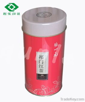 colorful round tea tin can