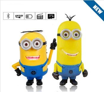 2014 Cute cartoon shape latest design portable usb flash drive mini speaker with TF/FM/Aux in/USB