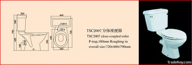 TSC2007 Two Piece Ceramic Toilet