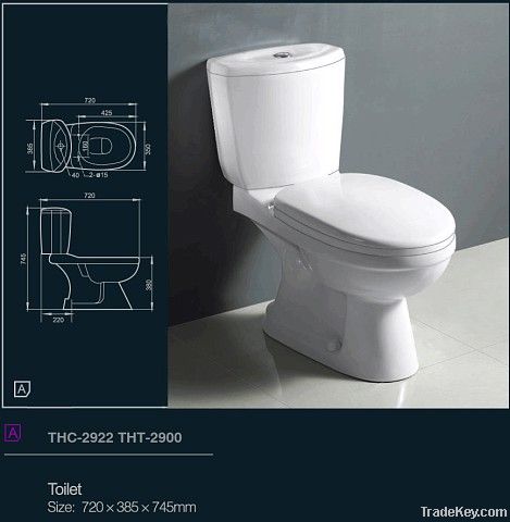 THC2900 Two Piece Ceramic Toilet
