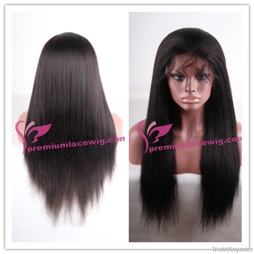 kinky yaki straight full lace wigs