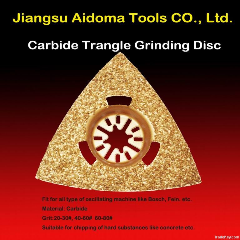 Triangular oscillating carbide saw blade fits multimaster bosch