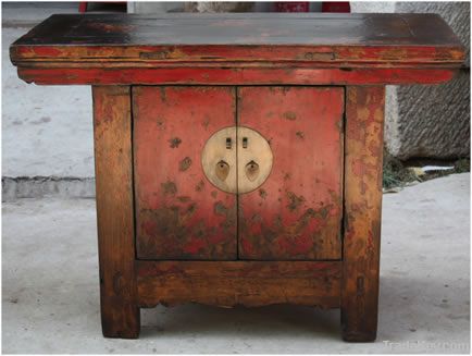 chinese antique furniture Red Two Door Cabinet