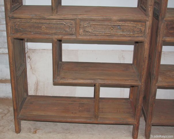 chinese antique furniture elm wood bookshelf