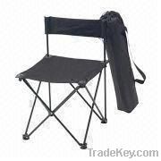 Beach Chair with Shade, Steel Frame and Two Cup Holders, Made of 600D