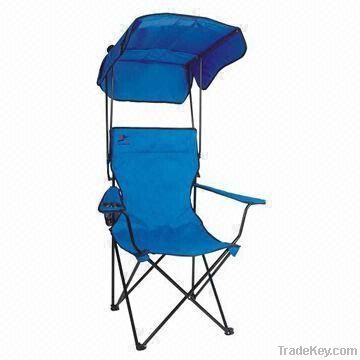 Shade beach chair with double layer canopy, made of 600D PVC