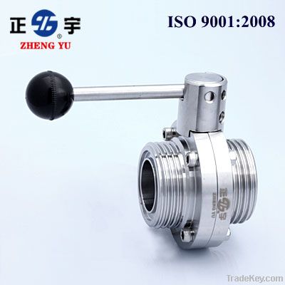 sanitary male/male butterfly valve