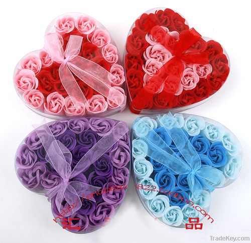 9 rose heart SOAP flowers