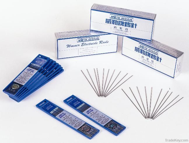 Lanthanated tungsten electrode