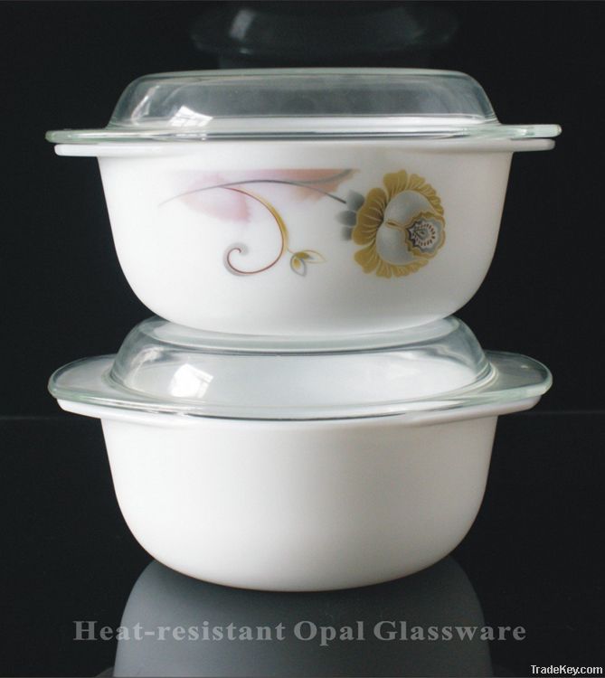 Opal glassware casserole