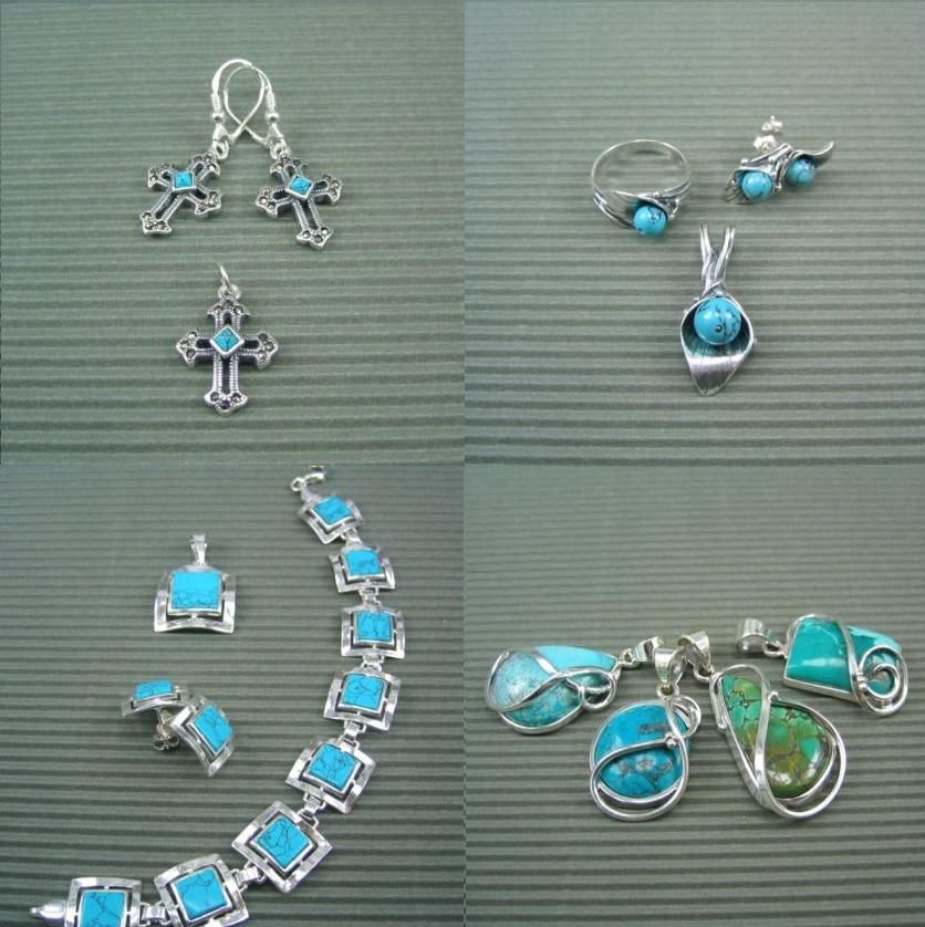 sterling silver with turquoise