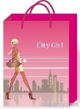 modern city girl paper shopping bag for 2012