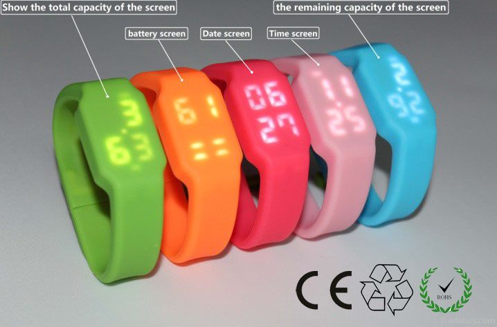 Custom Logo LED Watch USB Flash Drive Disk Memory