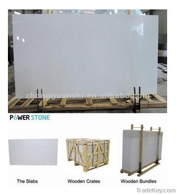 Super white nanoglass slab and nanoglass tiles