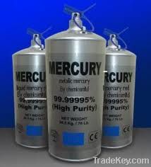 Liquid metallic mercury