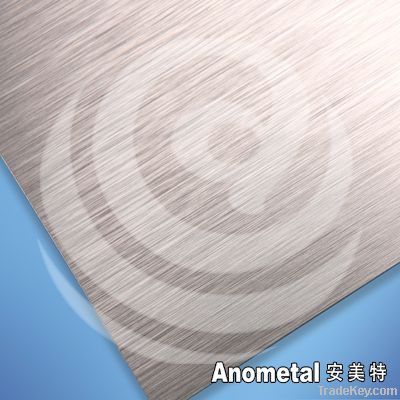 Anodized aluminum coil of brushed surface