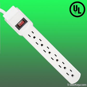 6 outlet US electrical floor surge protector/ power strip, UL listed