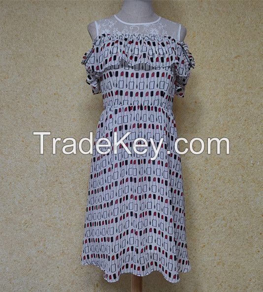 100% Polyester Women's Chiffon Dress 