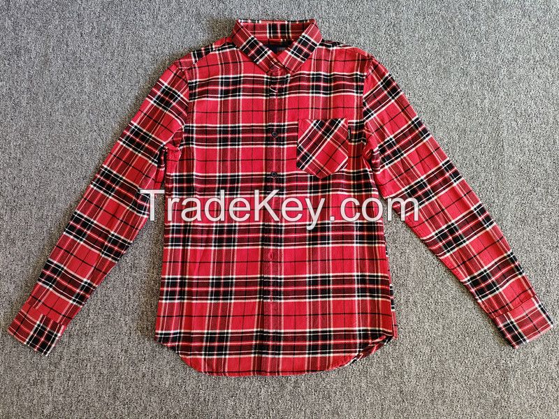 100% Cotton Men's Checked Long Sleeve Shirt 