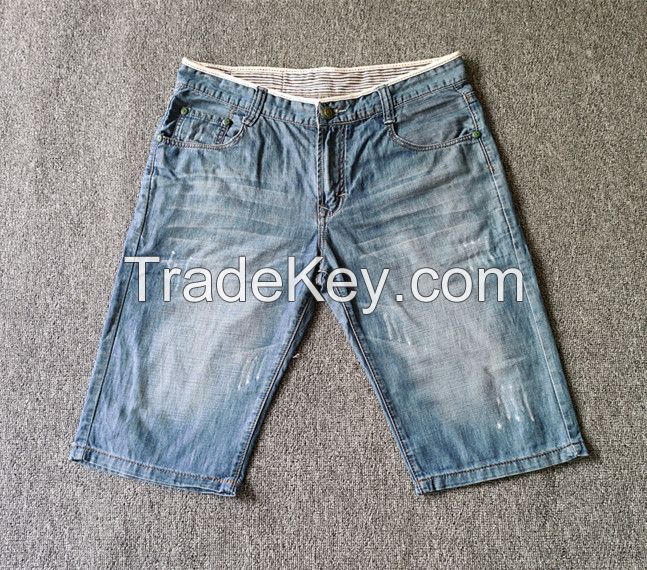 100%cotton men's casual jeans shorts