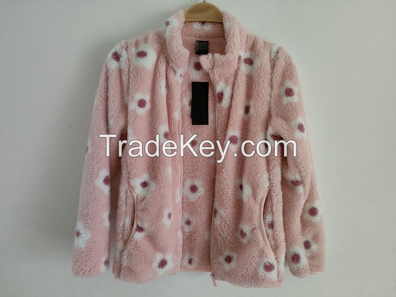 Girl's Coral Fleece Printed Jacket