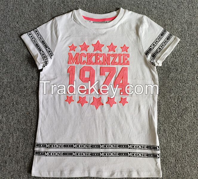 Children's  Short Sleeve Tshirt With Prints And Sequins