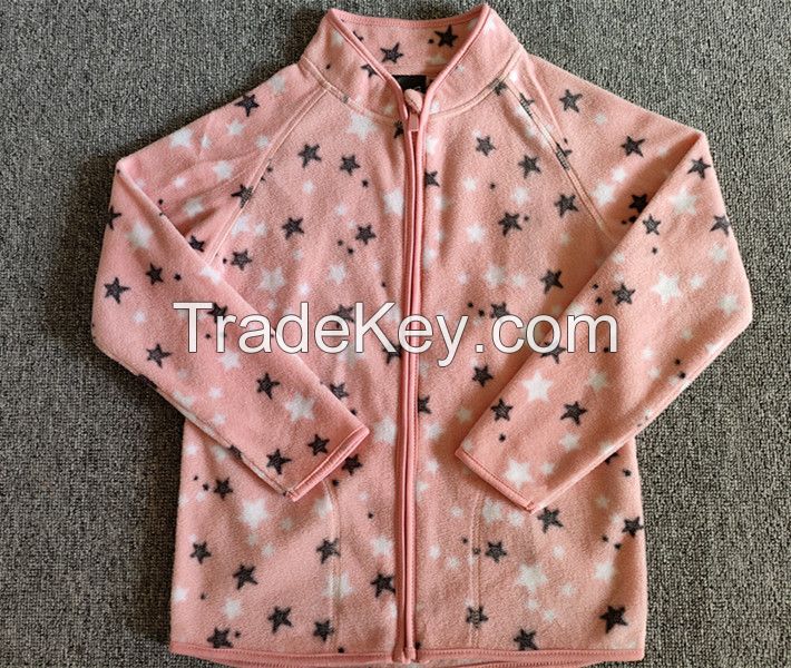 girl's fleece printed jacket