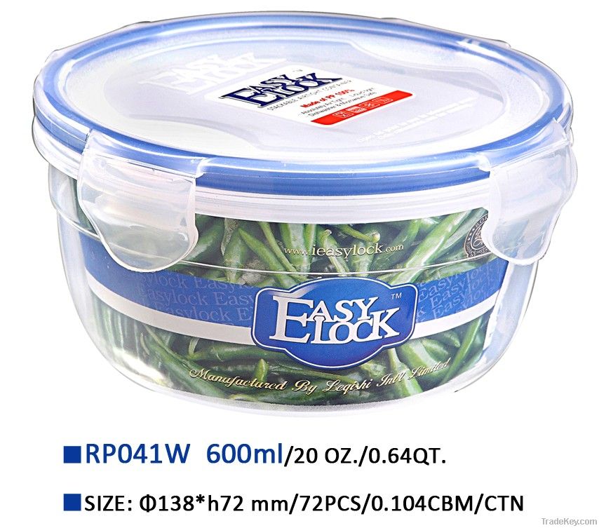 Round plastic storage food container box