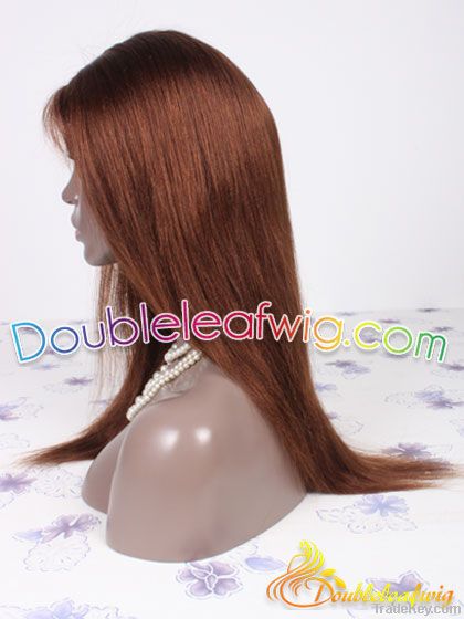 silk strairht brown long indian virgin hair full lace wig