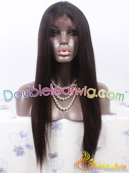 silk strairht indian virgin hair lace front wig
