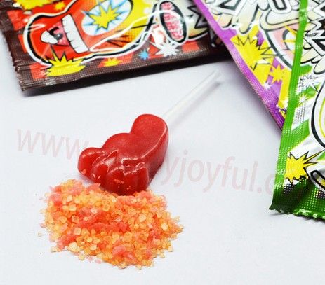 Popping candy with lollipop