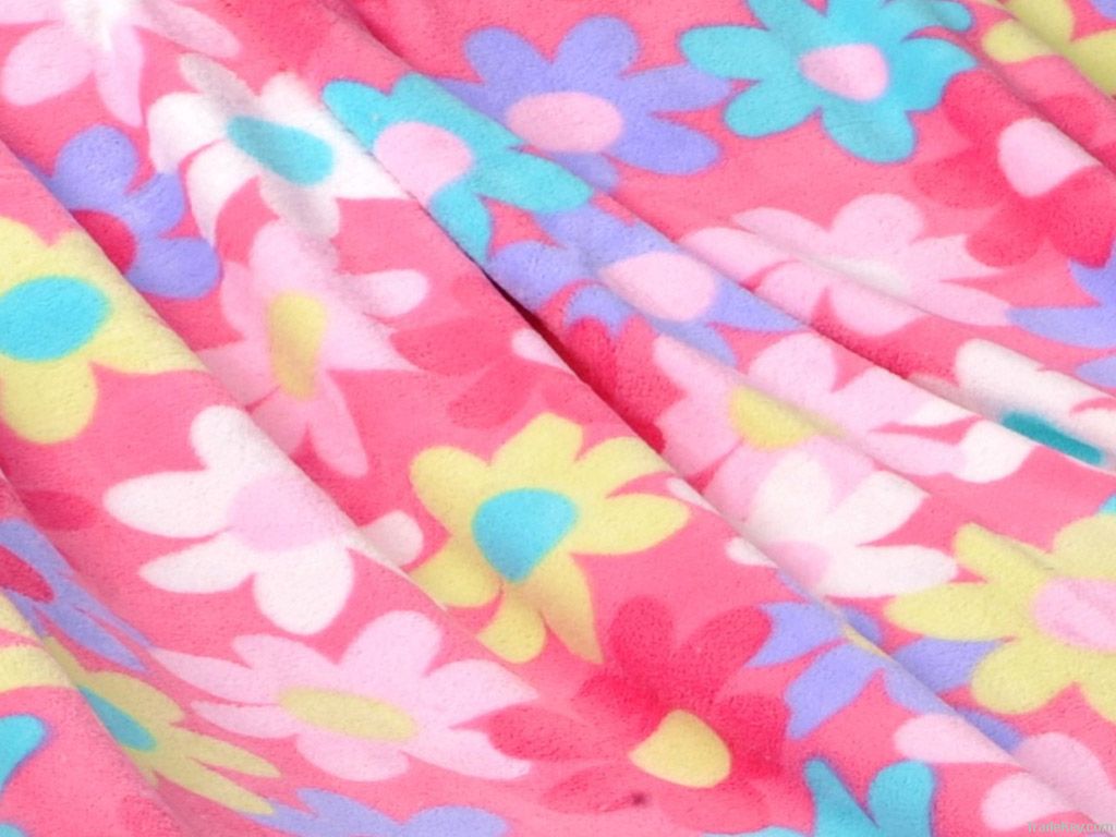 Printed Colar Fleece Fabric For blanket