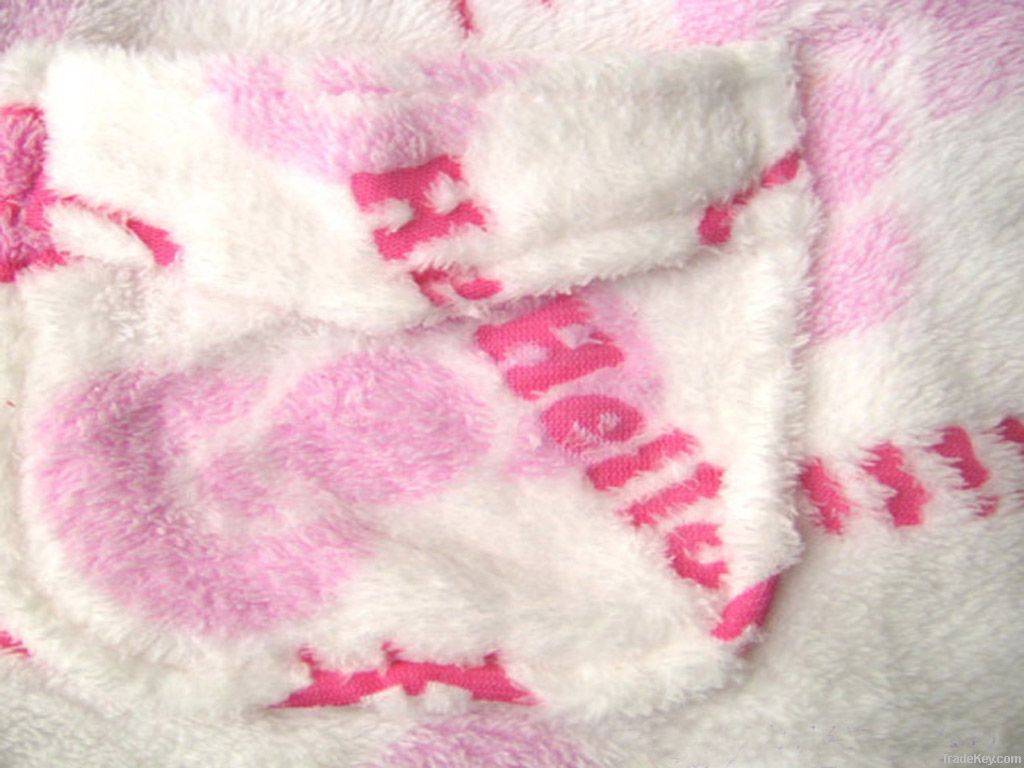 Printing Colar Fleece Fabric with double sides brush
