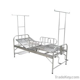 Double manual crank bed