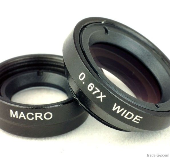 W67x 0.67X Wide Angle+ Macro Detachable Lens for iPhone Mobile Phone