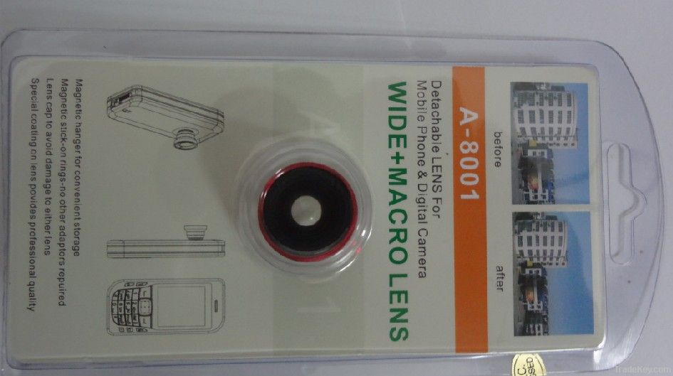 W67x 0.67X Wide Angle+ Macro Detachable Lens for iPhone Mobile Phone