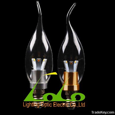 AC85-265V COB 4w flame tip led candle bulb/led chandelier