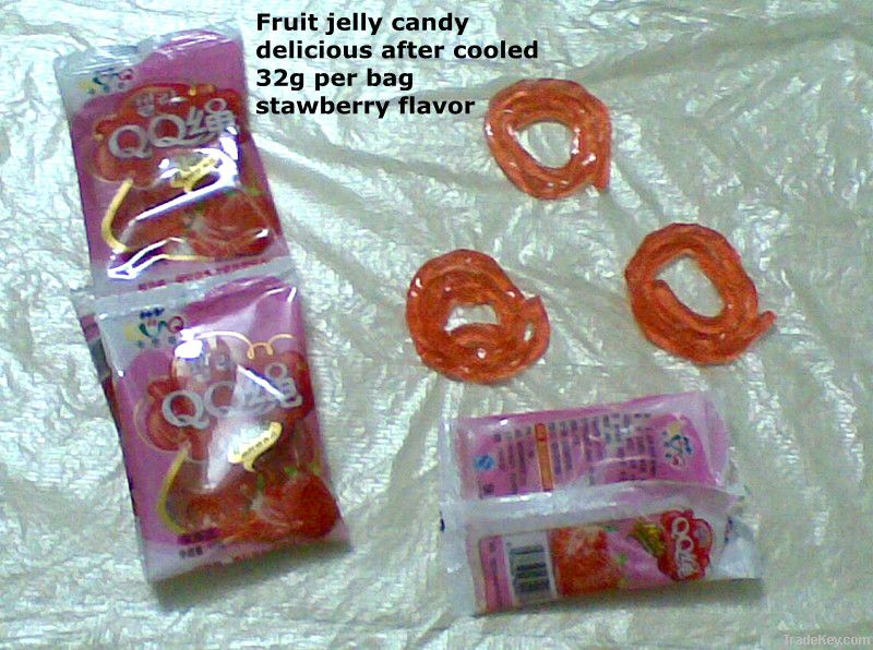 line shape jelly candy/pudding strawberry flavor