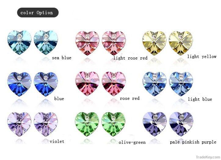 Heart series Austria  crystal ear pins