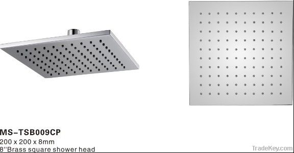 8'' square shower head brass